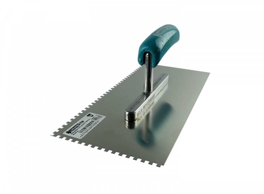 Glättekelle gezahnt 280 mm rostfrei mit Holzgriff