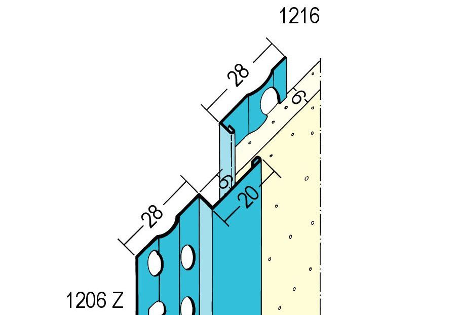 1216 Abschlussprofil Innenputz 6mm 250cm