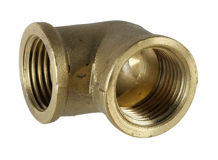 Rohrverbinder ½ Zoll IG ½ Zoll IG 90°-Winkel aus Messing