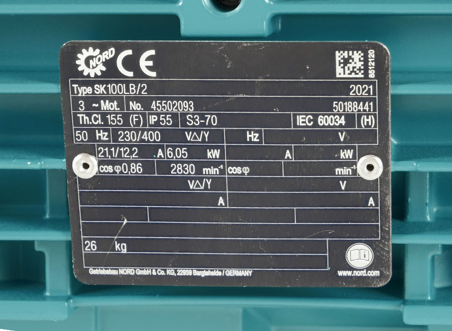 Getriebemotor für >stockbig No.4 5,5kW 292 U/min