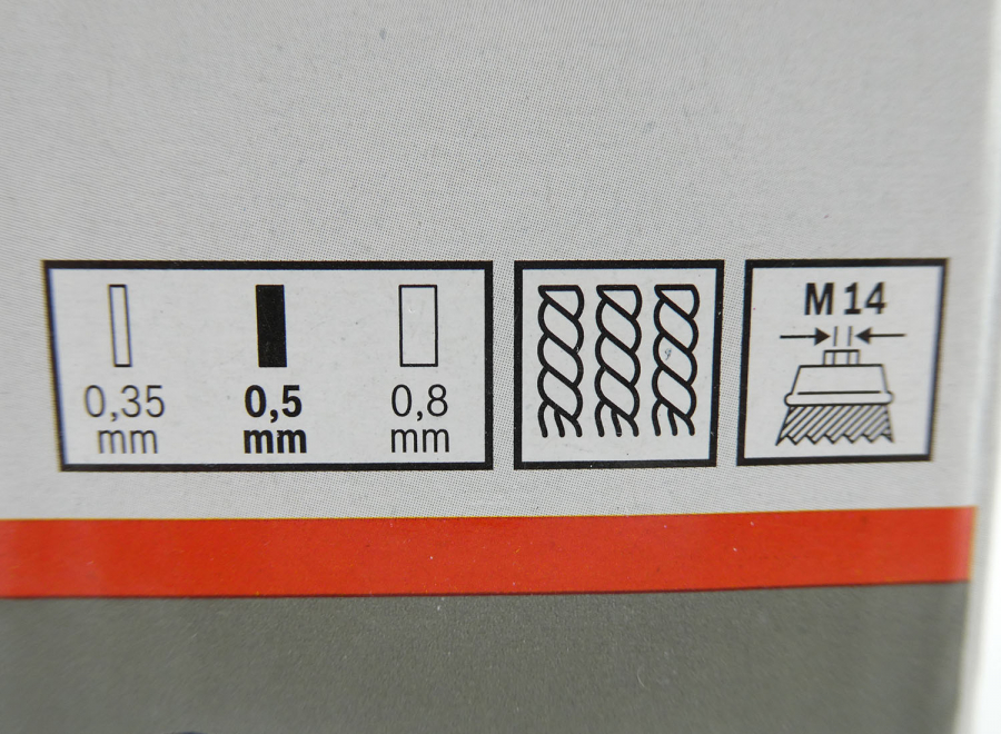 Bosch Topfbürste, Stahl, gezopfter Draht, 70 mm, 0,5 mm, 12.500 U/min, M14