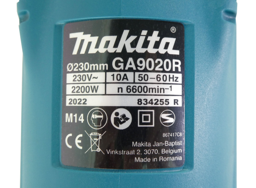 Makita Winkelschleifer 230mm, 2.200W im Koffer mit 2 Diamant-Scheiben GA9020RFK3