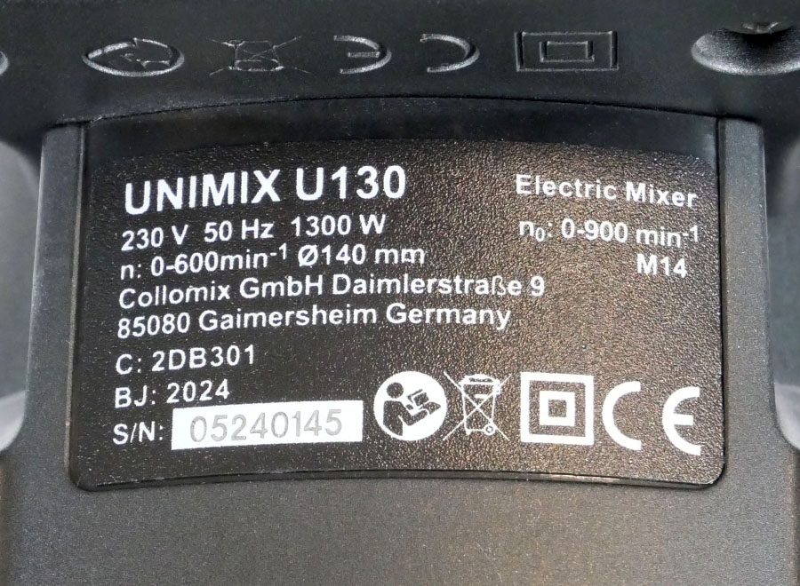 Unimix Rührwerk U130 inkl. Rührer UW140M